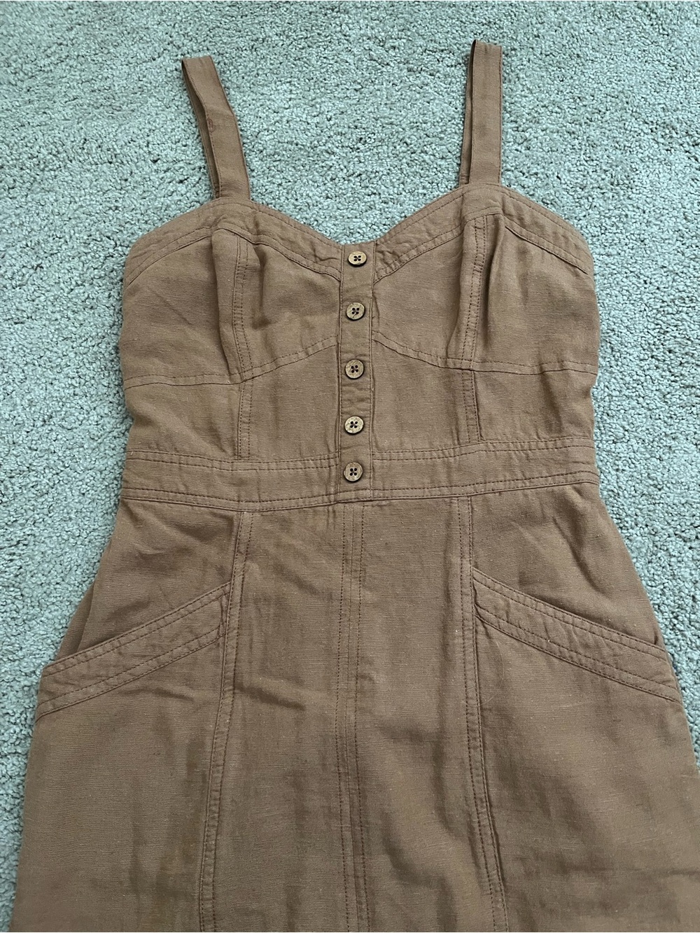 Button-Front Dress with Pockets - Picture 2 of 3